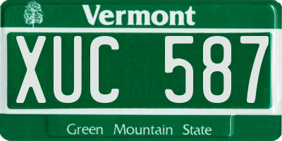 VT license plate XUC587