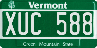 VT license plate XUC588