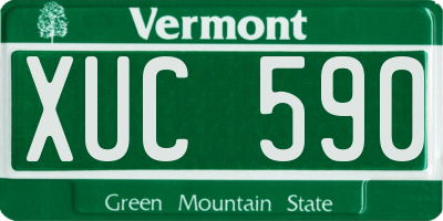 VT license plate XUC590