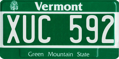 VT license plate XUC592