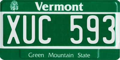 VT license plate XUC593