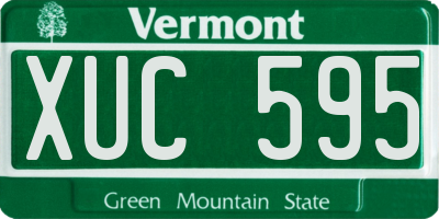 VT license plate XUC595