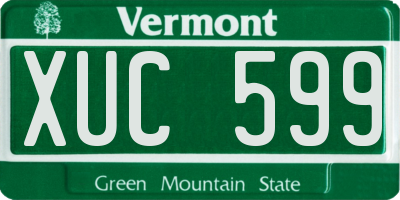 VT license plate XUC599