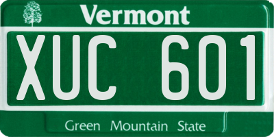 VT license plate XUC601