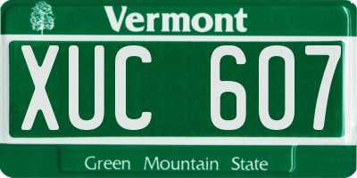 VT license plate XUC607