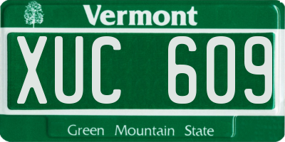 VT license plate XUC609