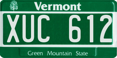 VT license plate XUC612