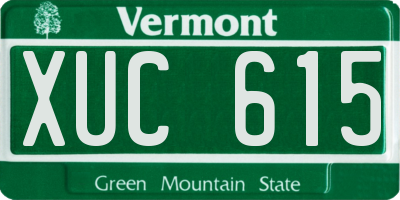 VT license plate XUC615
