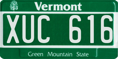 VT license plate XUC616