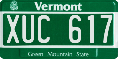 VT license plate XUC617