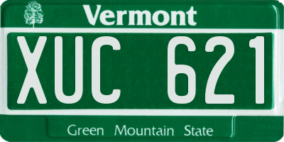 VT license plate XUC621