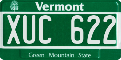 VT license plate XUC622