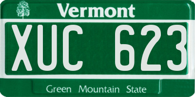 VT license plate XUC623