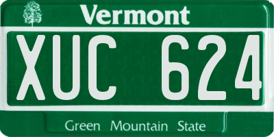VT license plate XUC624