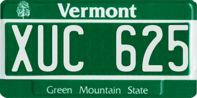 VT license plate XUC625