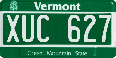 VT license plate XUC627