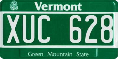 VT license plate XUC628