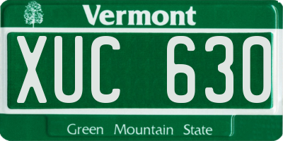 VT license plate XUC630