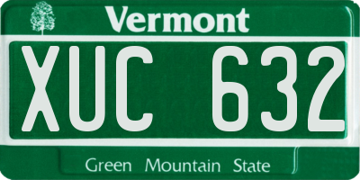 VT license plate XUC632