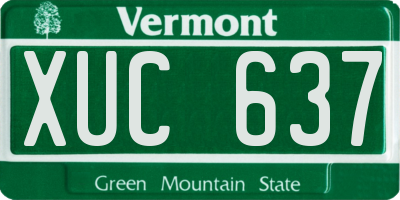 VT license plate XUC637