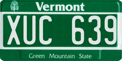 VT license plate XUC639