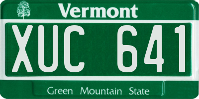 VT license plate XUC641