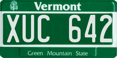 VT license plate XUC642