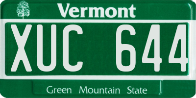 VT license plate XUC644