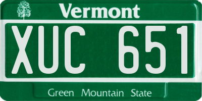 VT license plate XUC651