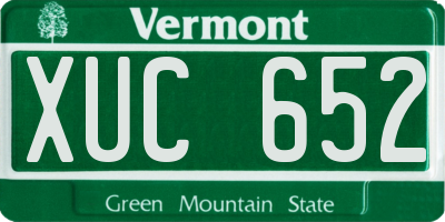 VT license plate XUC652