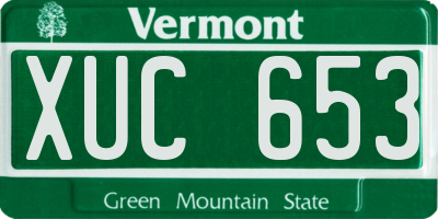 VT license plate XUC653