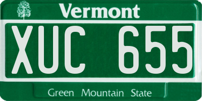 VT license plate XUC655