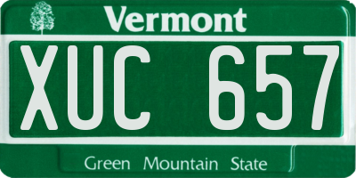 VT license plate XUC657