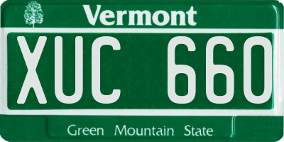 VT license plate XUC660