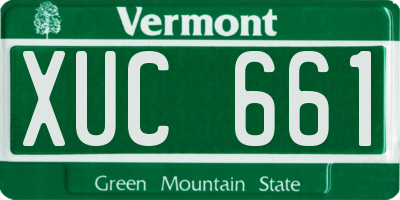 VT license plate XUC661
