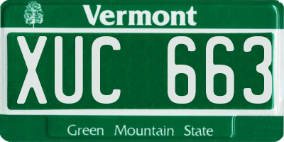 VT license plate XUC663
