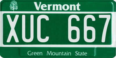 VT license plate XUC667