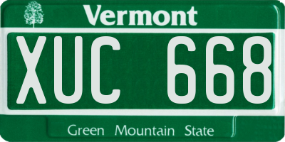 VT license plate XUC668