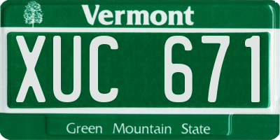 VT license plate XUC671