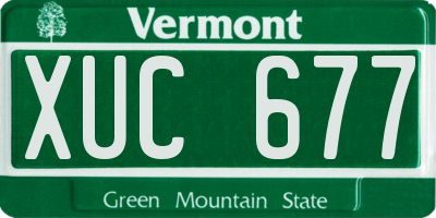 VT license plate XUC677