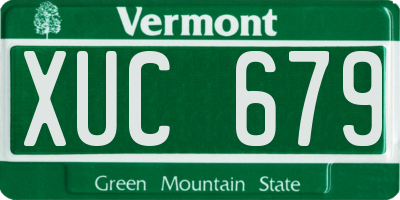 VT license plate XUC679