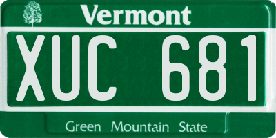 VT license plate XUC681
