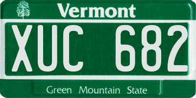 VT license plate XUC682