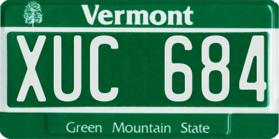 VT license plate XUC684