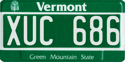 VT license plate XUC686