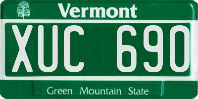 VT license plate XUC690