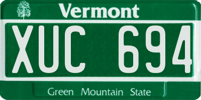 VT license plate XUC694