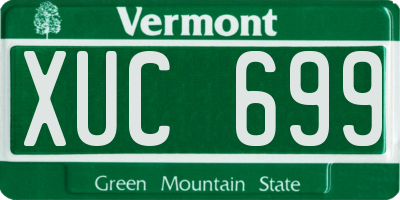 VT license plate XUC699