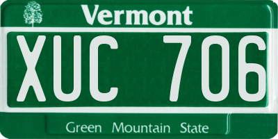 VT license plate XUC706