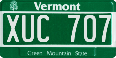 VT license plate XUC707